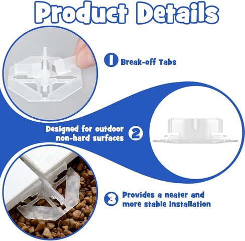 Thyle 100 Pcs 1/8"(3mm) Outdoor Spacers for Tile and Pavers Cross Tile Spacer for Spacing of Floor or Wall Tiles Plastic Leveling Clips for Installation of Pavers over Sand Gravel or Grass in Saudi Arabia
