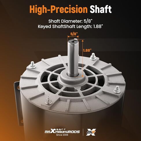 محرك كهربائي لضاغط الهواء maxpeedingrods 5HP SPL، 56 إطارًا 3450 دورة في الدقيقة، جهد 230 فولت 15.0 أمبير، عمود مفتاح 5/8 بوصة، دوران CCW، طول عمود 1.88 بوصة لضواغط الهواء in Saudi Arabia
