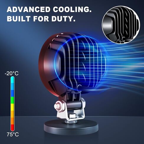 ضوء سلامة الرافعة الشوكية LED ضوء بقعة أزرق مع حامل مغناطيسي، جهد عريض DC10-80V، مقاوم للماء IP68، غطاء من الألومنيوم، تحذير مدمج سهل التركيب لسلامة مستودع الرافعة الشوكية/AGV (قطعتان) in Kuwait