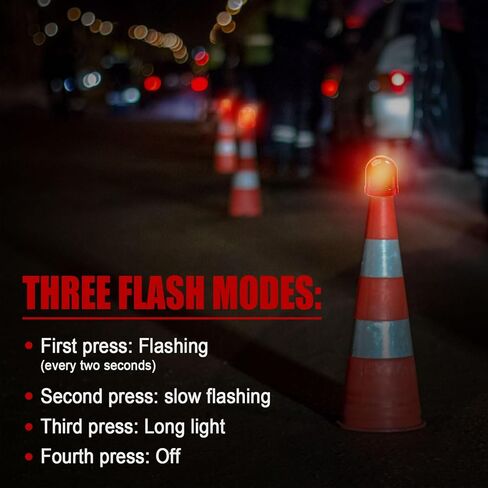 10PCS LED Traffic Cone Lights 360 Degree Emergency Flashing Light 3 Flashing Modes for Collapsible Cones Traffic Safety and Emergencies in Saudi Arabia