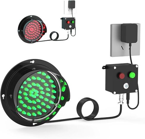 Traffic Signal Light, 2 in 1 Red/Green Stop and Go Light, Industrial Loading Dock Bay Light, for Toll Station, Car Wash, Shopping Mall, Parking Lane, Button Control, AC100-240V(100mm/4in) in Saudi Arabia
