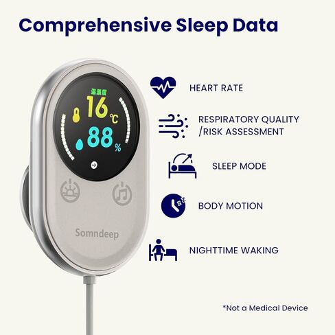 Contactless Smart Sleep Monitor, Heart Rate & Breathing Pattern Monitoring, Latest Millimeter-Wave Radar Technology, Contactless & Secure, Personalized Sleep Tracking & Report in Saudi Arabia