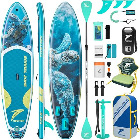 لوح مجداف SUP قابل للنفخ مقاس 11'/11'6" x 33"/34" x 6" - لوح مجداف عريض جدًا وثابت مع مجموعة ملحقات كاملة ممتازة للبالغين والشباب in Saudi Arabia