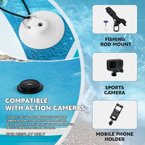 لوح مجداف SUP قابل للنفخ مقاس 11'/11'6" x 33"/34" x 6" - لوح مجداف عريض جدًا وثابت مع مجموعة ملحقات كاملة ممتازة للبالغين والشباب in Saudi Arabia