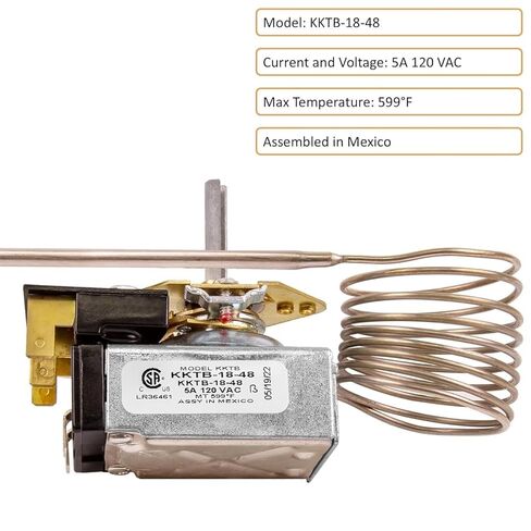 منظم حرارة الفرن KKTB-18-48 - بديل لروبرتشو، 5 أمبير 120 فولت تيار متردد، 150-599 درجة فهرنهايت، 48 بوصة التحكم في نطاق الغاز الشعري in Kuwait