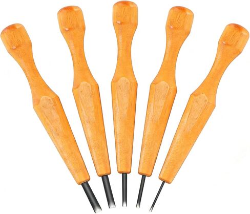 مجموعة أدوات Linocut Kedilake 5 PCS - أدوات مشمع ثلاثية الأثرياء ونحت الخشب مع الأزاميل على شكل V للطباعة ونحت الخشب (1.5 مم ، 2 مم ، 3 مم ، 4 مم ، 5 مم) - مثالية للفنانين والهواة in Kuwait