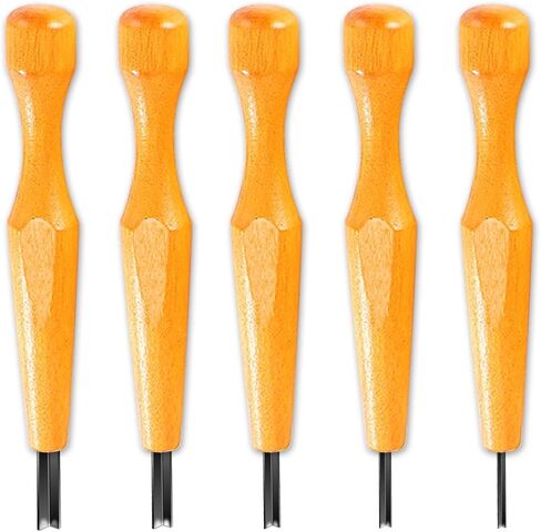 مجموعة أدوات Linocut Kedilake 5 PCS - أدوات مشمع ثلاثية الأثرياء ونحت الخشب مع الأزاميل على شكل V للطباعة ونحت الخشب (1.5 مم ، 2 مم ، 3 مم ، 4 مم ، 5 مم) - مثالية للفنانين والهواة in Saudi Arabia