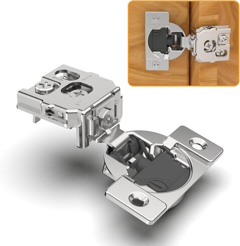 Chibery 50 Pack 1/2" Overlay 4D Soft Close Concealed Hinges for Face Frame Door, Adjustable Closing Speed, Smooth Slow Self Close Hinges, Satin Nickel, 105° Open Angle Stainless Steel Cabinet Hinges in Saudi Arabia