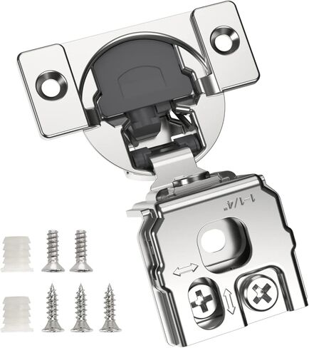 Chibery 50 Pack 1-1/4" Overlay 3D Soft Close Concealed Hinge for Face Frame Door, Smooth Slow Self Closing Hinges, Satin Nickel, Hidden 105° Open Angle Stainless Steel Hinge for Kitchen Cabinet Door in Saudi Arabia