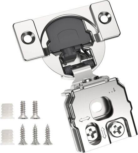 Chibery 50 Pack 1-1/4" Overlay 3D Soft Close Concealed Hinge for Face Frame Door, Smooth Slow Self Closing Hinges, Satin Nickel, Hidden 105° Open Angle Stainless Steel Hinge for Kitchen Cabinet Door in Saudi Arabia