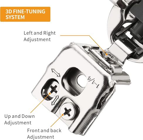 Chibery 50 Pack 1-1/4" Overlay 3D Soft Close Concealed Hinge for Face Frame Door, Smooth Slow Self Closing Hinges, Satin Nickel, Hidden 105° Open Angle Stainless Steel Hinge for Kitchen Cabinet Door in Saudi Arabia