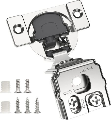 Chibery 50 Pack 1-1/4" Overlay 3D Soft Close Concealed Hinge for Face Frame Door, Smooth Slow Self Closing Hinges, Satin Nickel, Hidden 105° Open Angle Stainless Steel Hinge for Kitchen Cabinet Door in Saudi Arabia