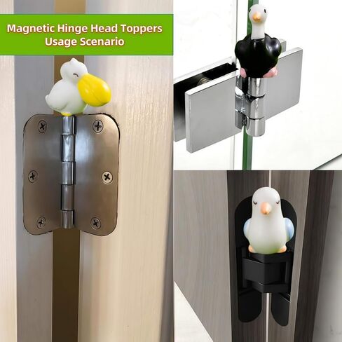 Hinge Heads Decorative Topper Set 4PCS, Home Decoration,Magnetic Hinge Head Toppers Door Hinge, Cute Mini Creative Pelican Bird,Seagull, Ostrich, Owl Resin Ornament in Saudi Arabia