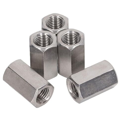 حزمة من 5 M16 x 2.0-Pitch 40mm طول متري عرافة اقتران الجوز 304 الفولاذ المقاوم للصدأ مترابطة بالكامل in Saudi Arabia
