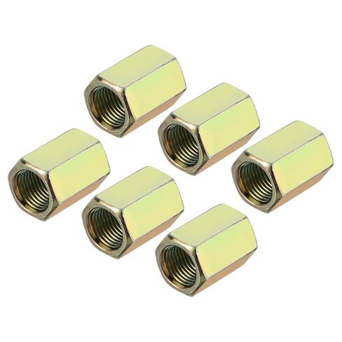 MECCANIXITY M10 x 1 صواميل توصيل سداسية من الفولاذ الكربوني، 6 قطع 20 مم/ 0.8 بوصة طول قضيب ملولب بالكامل صواميل توصيل موصل أنابيب رفيعة، ملونة in Saudi Arabia