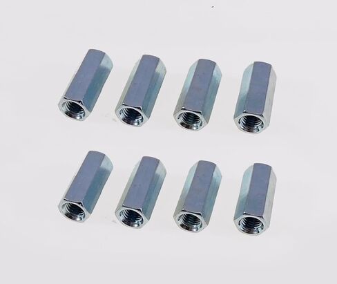 8 Pack 1/4-28 X 7/8" Long Fine Thread Hex Coupling Nut with Zinc Plate in Kuwait