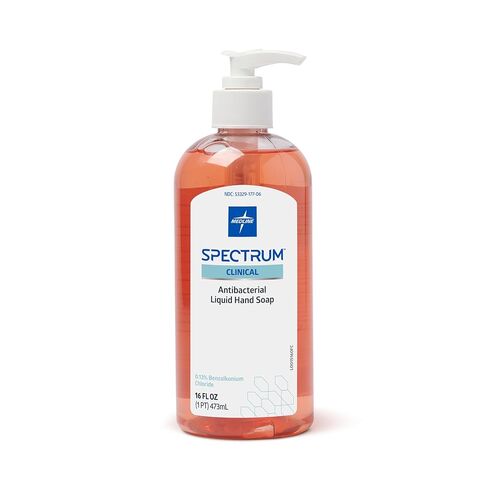 Medline Spectrum Clinical Antibacterial Liquid Hand Soap with 13% BZK, 16 oz. Pump Bottle, Case of 12 in Saudi Arabia