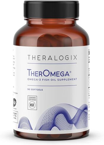 Theralogix TherOmega Omega-3 Fish Oil Supplement - Supports Heart, Brain, Immune & Joint Health* - 700 mg DHA & EPA from Wild Alaska Pollock - Sustainably Sourced - NSF Certified - 90 Softgels in Kuwait