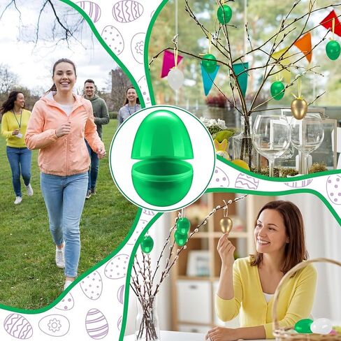 Hiboom 42 Pcs Fillable Easter Eggs Assortment Plastic Easter Surprise Eggs 40 Pcs Colored 1 Golden 1 White Egg Fillable Toys for Egg Hunt Party Favors(Purple) in Kuwait