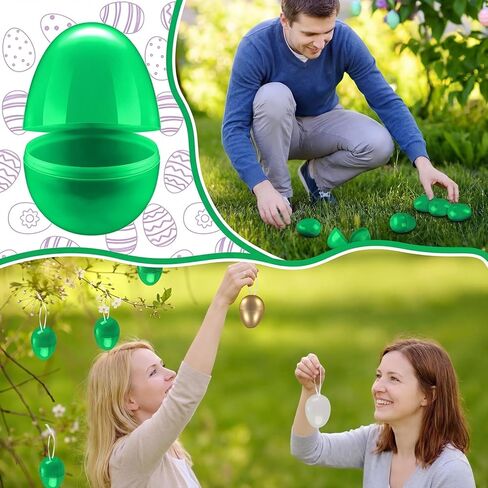 Hiboom 42 Pcs Fillable Easter Eggs Assortment Plastic Easter Surprise Eggs 40 Pcs Colored 1 Golden 1 White Egg Fillable Toys for Egg Hunt Party Favors(Purple) in Kuwait