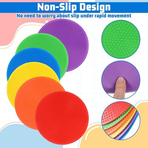 60PCS Floor Spot Markers with 1PCS Bag 4 Inch Non Slip Spot Markers Floor Spots for Gym Floors Basketball Football Soccer Sports Speed Agility Training Gym Dance(6 Colors) in Saudi Arabia