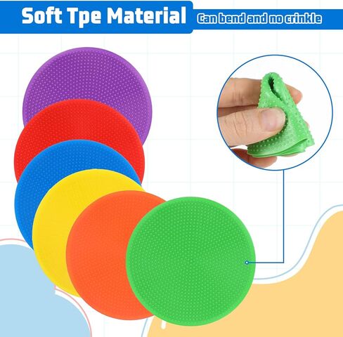 60PCS Floor Spot Markers with 1PCS Bag 4 Inch Non Slip Spot Markers Floor Spots for Gym Floors Basketball Football Soccer Sports Speed Agility Training Gym Dance(6 Colors) in Saudi Arabia