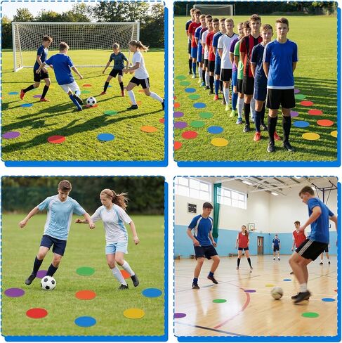60PCS Floor Spot Markers with 1PCS Bag 4 Inch Non Slip Spot Markers Floor Spots for Gym Floors Basketball Football Soccer Sports Speed Agility Training Gym Dance(6 Colors) in Saudi Arabia