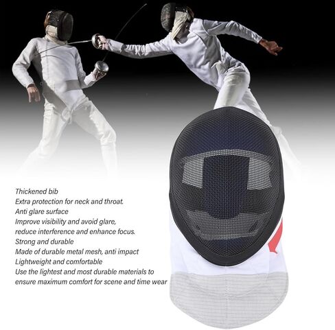 Fencing Sports Mask Reliable Protection Lightweight and Comfortable for Daily Practice and Competition Metal Mesh Black(S) (M) in Saudi Arabia