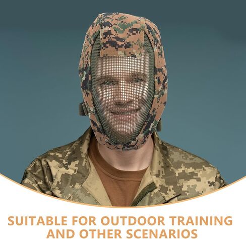 GARVALON Fencing Full Face Mask Steel Mesh Protective Gear Metal Facial Guard Lightweight Breathable Mesh Suitable for Fencing Training and Competition in Kuwait