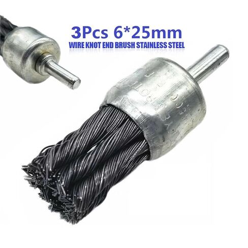 3 قطع فرشاة نهاية سلك بعقدة فولاذية 25 مم، تزيل الصدأ والمقياس واللحامات بسهولة للتنظيف عالي التحمل in Kuwait