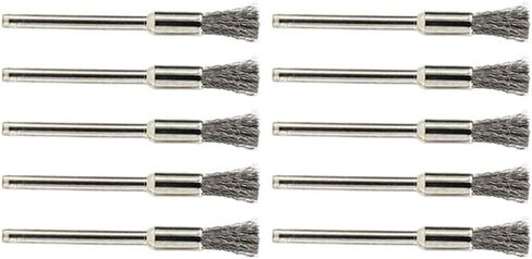 Stainless Steel Wire Brush for Electric Rotary Drill, 5 x 3mm Filament Diameter, Flat Shape, 35mm Handle Length, 10-Pack in Saudi Arabia