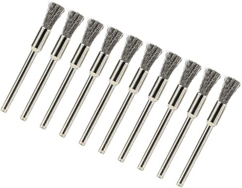 Stainless Steel Wire Brush for Electric Rotary Drill, 5 x 3mm Filament Diameter, Flat Shape, 35mm Handle Length, 10-Pack in Saudi Arabia