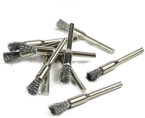 Stainless Steel Wire Brush for Electric Rotary Drill, 5 x 3mm Filament Diameter, Flat Shape, 35mm Handle Length, 10-Pack in Saudi Arabia