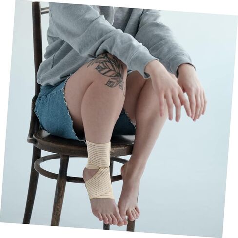 2Pcs Breathable Adjustable Ankle Brace Compression Wraps for Sports and Camping Skin Tone Protective Foot Heel Covers with Sweat Absorbing Material in Saudi Arabia