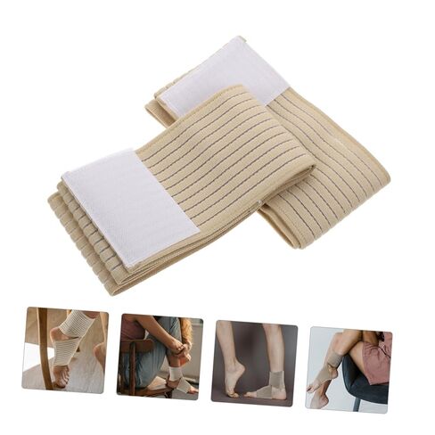 2Pcs Adjustable Compression Ankle Support Wraps for Sports Fitness Basketball Running Elastic Breathable Brace with Hook and Loop Straps for Injury Prevention and Enhanced in Saudi Arabia