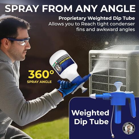 DuraSpray بخاخ مضخة تنظيف الملفات | بخاخ مضخة كيميائية محمولة بزاوية رش 360 درجة | فوهة قابلة للتعديل، أختام EPDM | سعة 48 أونصة in Kuwait