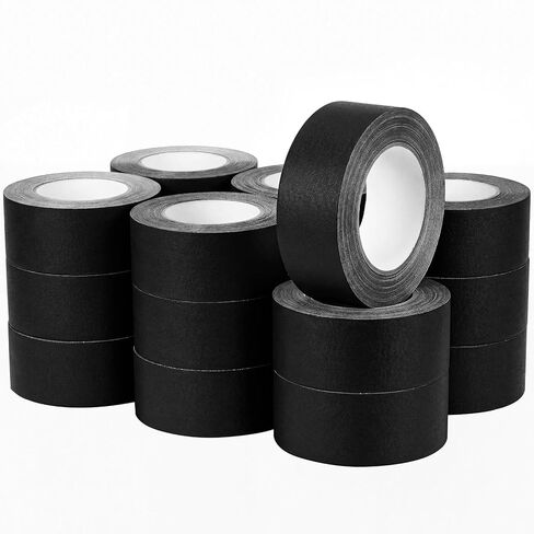 18 Pack Gaffers Tape 3 Inch x 30 Yards Professional 11 Mil Heavy Duty Coated Gaff Tape, Non Reflective No Residue and Easy to Remove, Black, 540 Yards Total in Kuwait