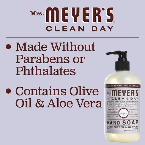 Mrs. MEYER'S CLEAN DAY Liquid Hand Soap, Lavender Scent, 12.5 Fl Oz (Pack of 6) in Kuwait