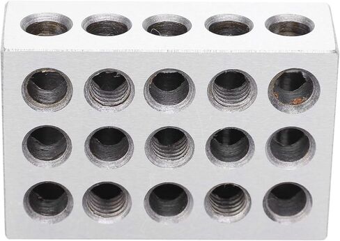 123 Blocks 2Pcs 1-2-3 Precision Blocks Ultra Precision 1 2 3 Blocks Metric Matched Machinist 123 Hardened Steel Milling Tool, Gauge Parallel Clamping Block Lathe Tools with 23 Holes, 2.5 x 5 x 7.5cm in Kuwait