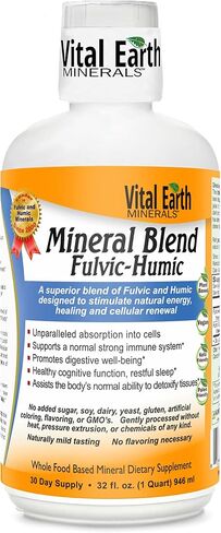 Vital Earth Minerals Detox & Wellness Support – Fulvic Humic Mineral Blend with 70+ Trace Minerals, Electrolytes, 14 Single-Serve Packs/Box in Kuwait