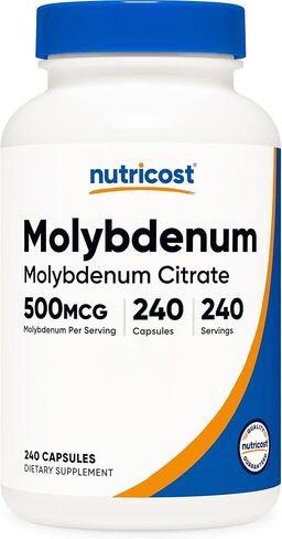 Nutricost Molybdenum Supplement (500mcg) 240 Capsules - Molybdenum Citrate, Vegan, GMO-Free, Gluten-Free in Saudi Arabia