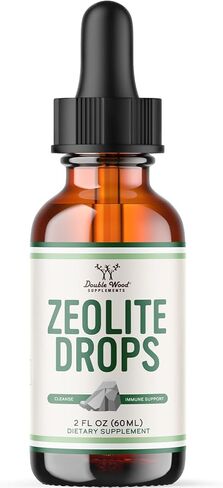 Double Wood Supplements Liquid Zeolite Detox, 200mg of Zeolite Clinoptilolite, with 600mcg of Vitamin B12 and 20mcg of Vitamin D in Saudi Arabia