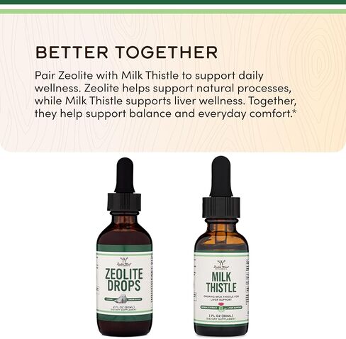 Double Wood Supplements Liquid Zeolite Detox, 200mg of Zeolite Clinoptilolite, with 600mcg of Vitamin B12 and 20mcg of Vitamin D in Saudi Arabia