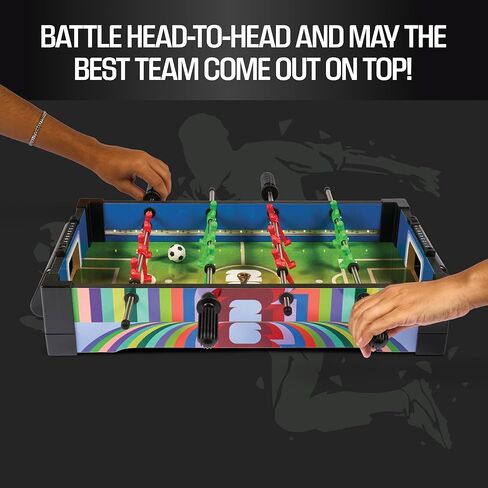 FIFA Tabletop LED Foosball, Light Up Soccer Playfield with Score Trackers and Ball Return, Compact Indoor Family Activity, 2 Foosballs Included in Saudi Arabia