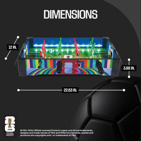FIFA Tabletop LED Foosball, Light Up Soccer Playfield with Score Trackers and Ball Return, Compact Indoor Family Activity, 2 Foosballs Included in Saudi Arabia