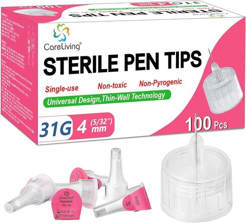 Pen Tips 31G x 4mm, Universal Fit, 100/bx, Sterile, Comfortable Design in Kuwait