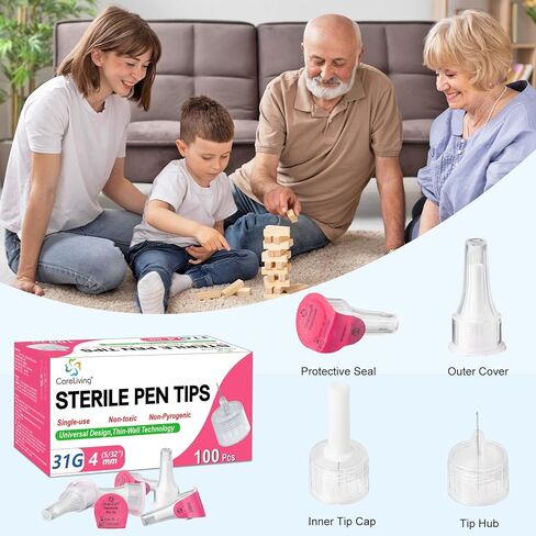 Pen Tips 31G x 4mm, Universal Fit, 100/bx, Sterile, Comfortable Design in Kuwait