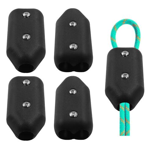 4 Pcs Reusable Rope Clamps, 1/2 Inch Plastic Chain Connector Black Clips, Adjustable Plastic Clips for 9-10 mm Nylon or Braided Ropes in Saudi Arabia