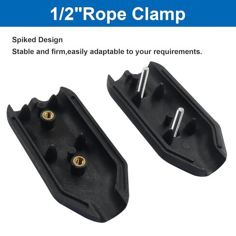 4 Pcs Reusable Rope Clamps, 1/2 Inch Plastic Chain Connector Black Clips, Adjustable Plastic Clips for 9-10 mm Nylon or Braided Ropes in Saudi Arabia