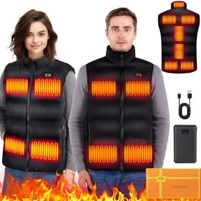 Heated Vest for Men,11-17 Heating Zones Rechargeable Heated Vest with 7.4v 16000mAh Battery for Outdoor Travel Etc in Kuwait